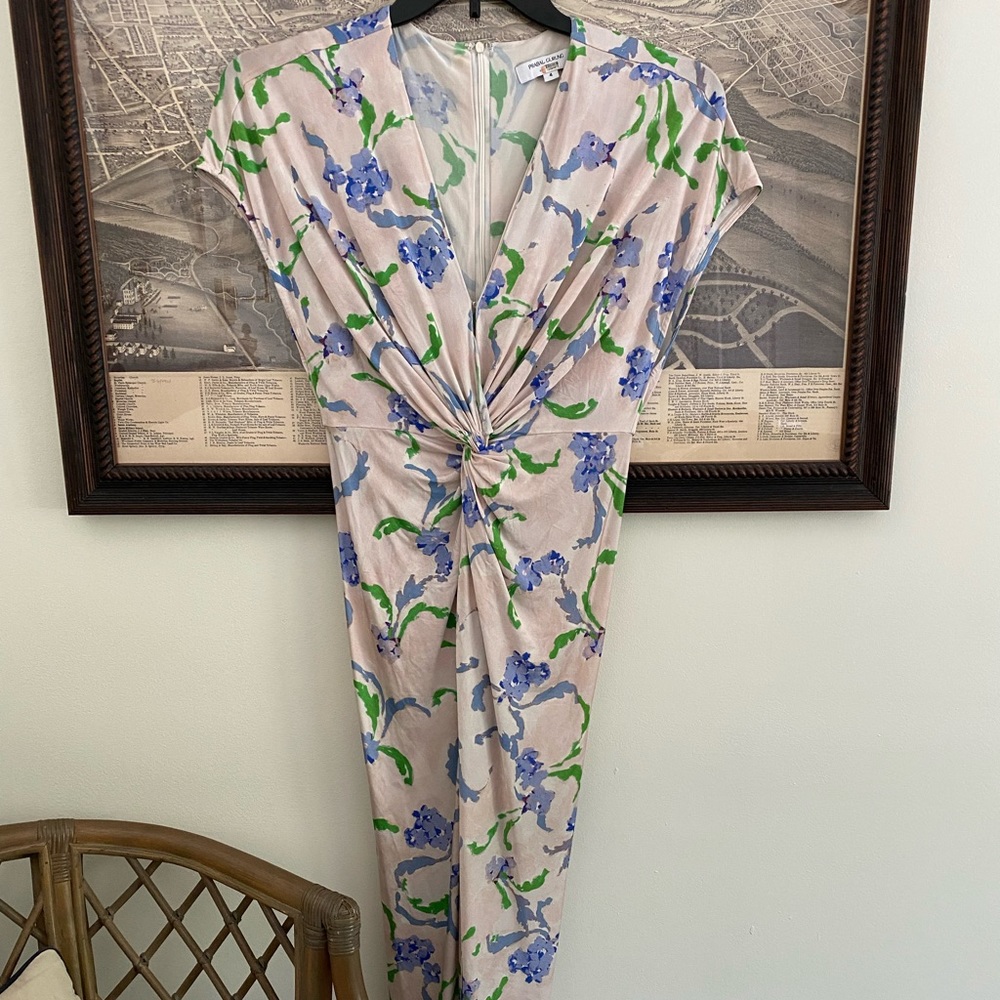 Prabal Gurung Floral Draped Midi Dress – Designer, Size 4